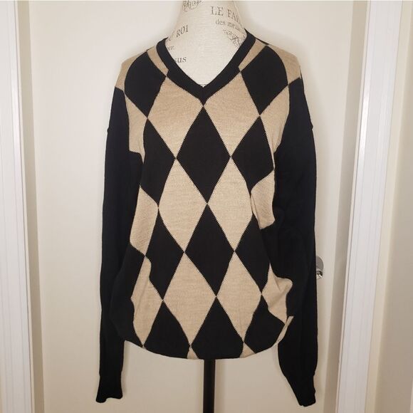 Argyle Merino Wool Vintage Polo - Picture 2 of 8